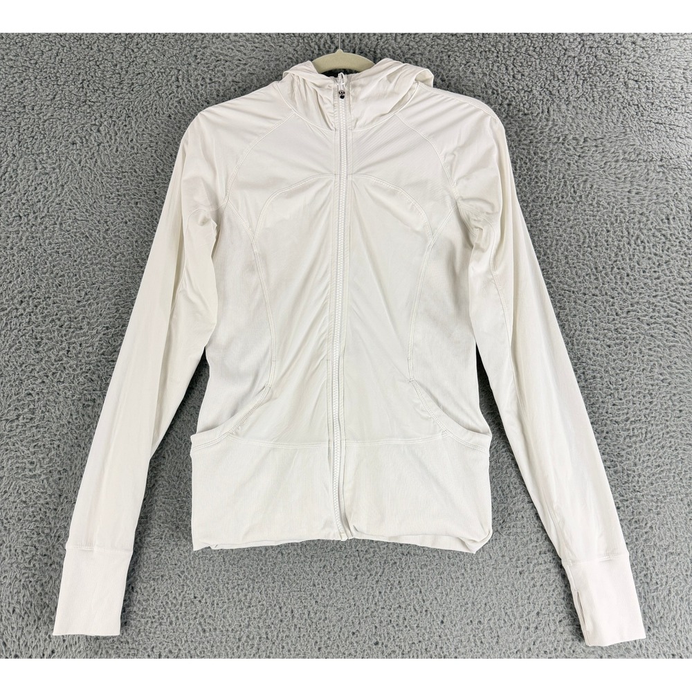lululemon athletica White Lightweight Hooded Zip Jacket